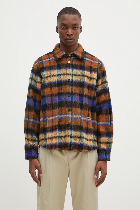 Ader Error wool shirt all-over print brown BN01FWJK0118BR