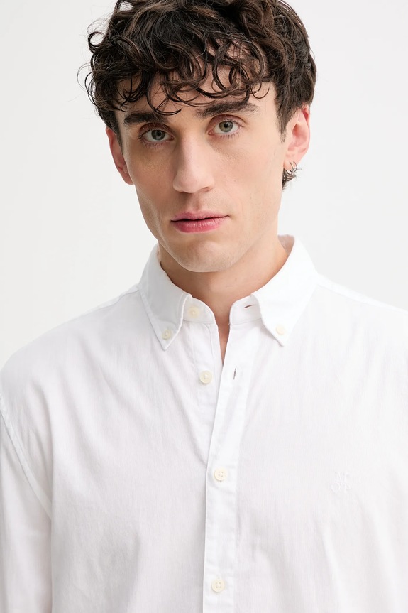 Βαμβακερό πουκάμισο Marc O'Polo λευκό 5000009435