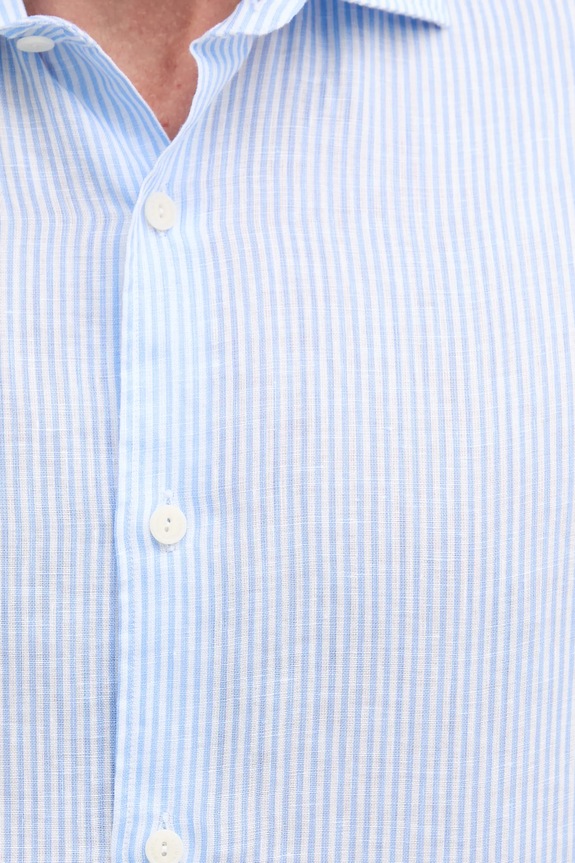 Lanena košulja MC2 Saint Barth PAMP001.01928H plava