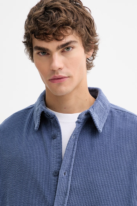 Košulja od samta American Vintage plava MPADO06A