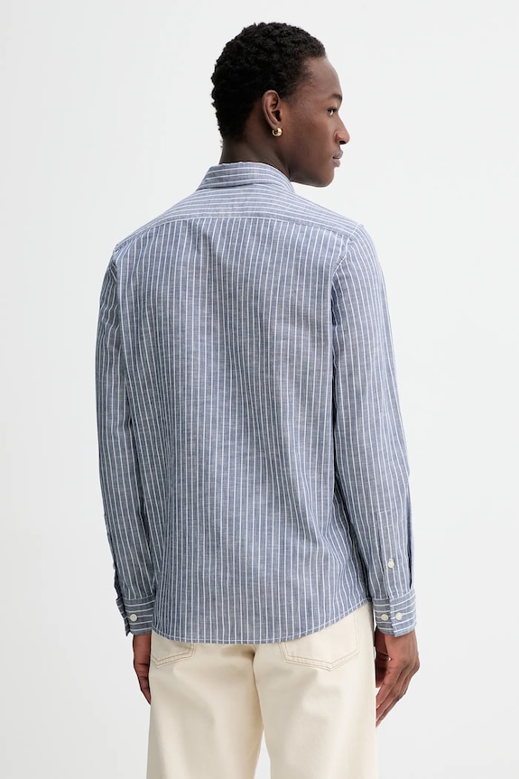 Ρούχα Βαμβακερό πουκάμισο Marc O'Polo M26721042358 μπλε