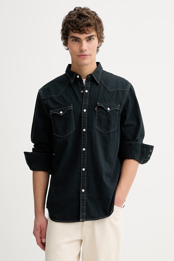 Jeans srajca Levi's BARSTOW WESTERN STANDARD Brez vzorca črna 85744.0114