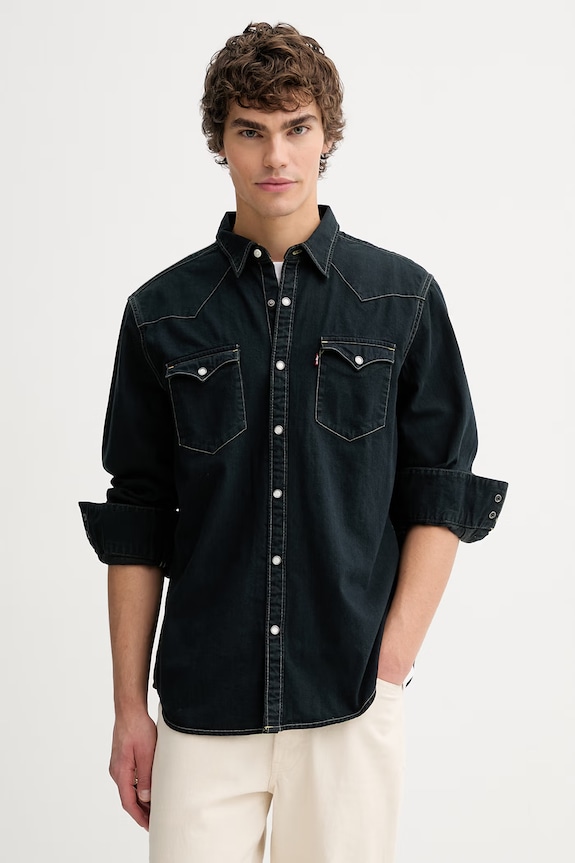 Jeans srajca Levi's BARSTOW WESTERN STANDARD Brez vzorca črna 85744.0114
