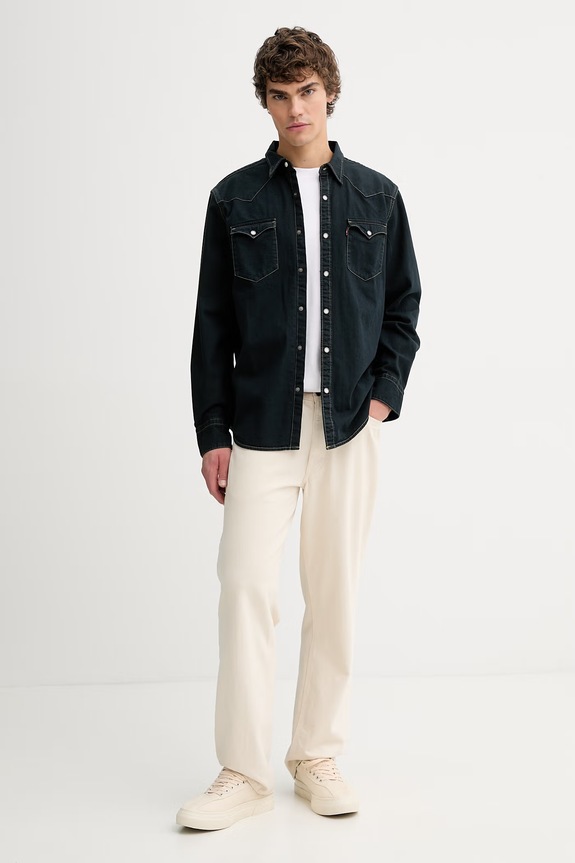 Jeans srajca Levi's BARSTOW WESTERN STANDARD 85744.0114 črna AA00