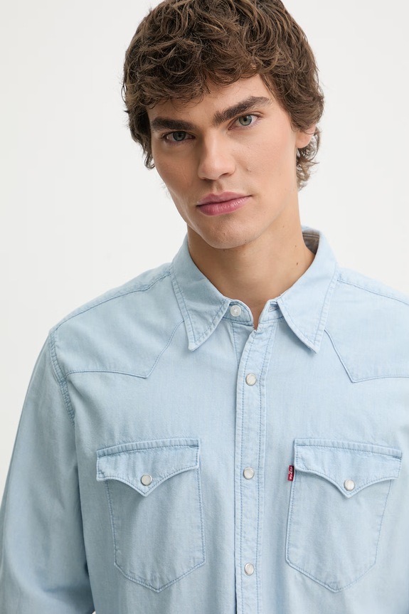 Levi's koszula bawełniana CLASSIC WESTERN STANDARD niebieski 85745