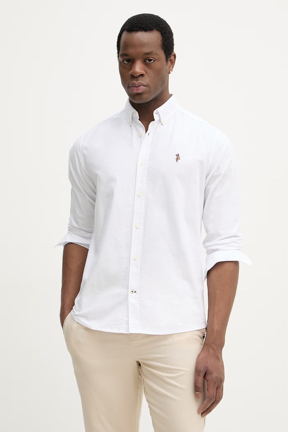 Pamučna košulja U.S. Polo Assn. PEACHED OXFORD LS casual bijela MUP3247