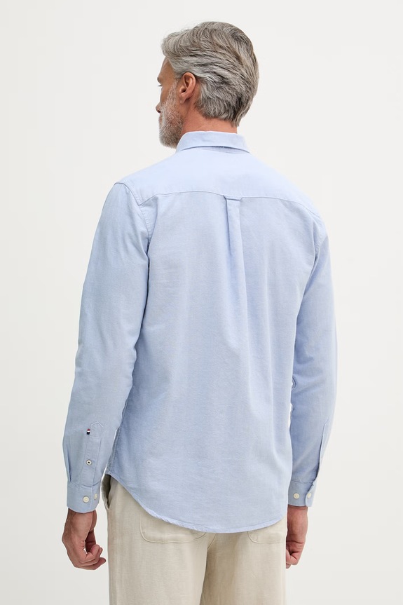 Oblečení U.S. Polo Assn. košile pánská bavlněná PEACHED OXFORD LS MUP3247 modrá