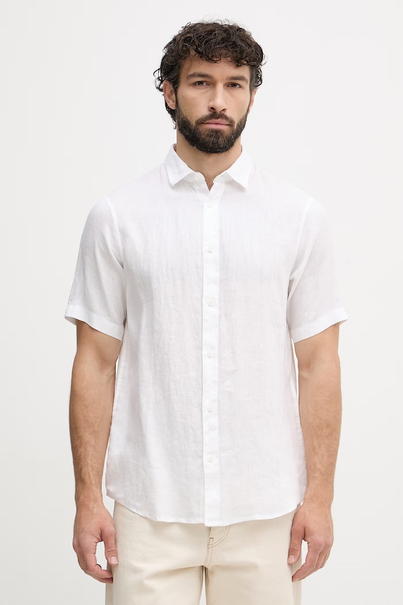 Armani Exchange cămașă pentru bărbați, din in alb XM001223.AF14619.NOS