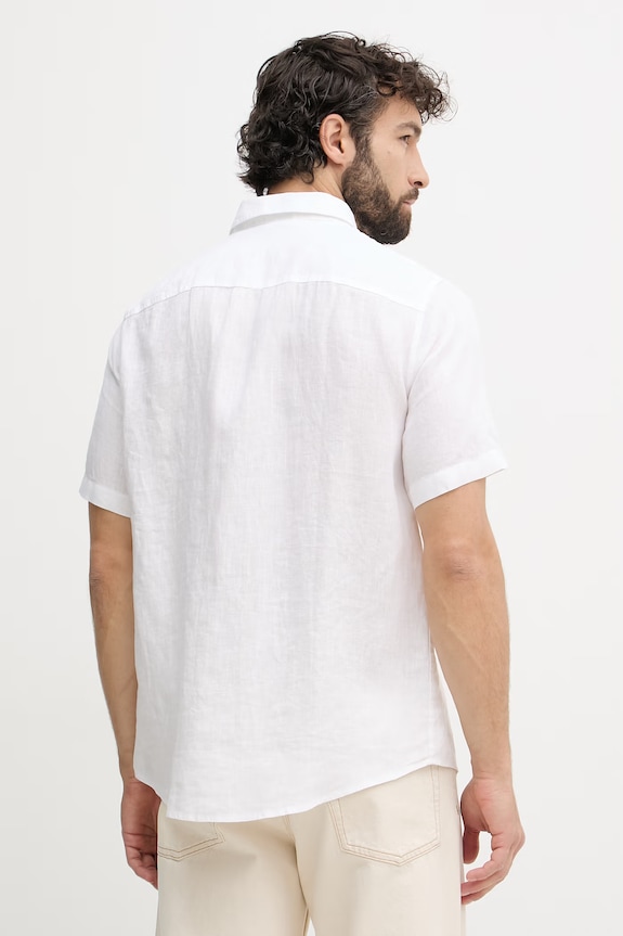 Îmbrăcăminte Armani Exchange cămașă pentru bărbați, din in XM001223.AF14619.NOS alb