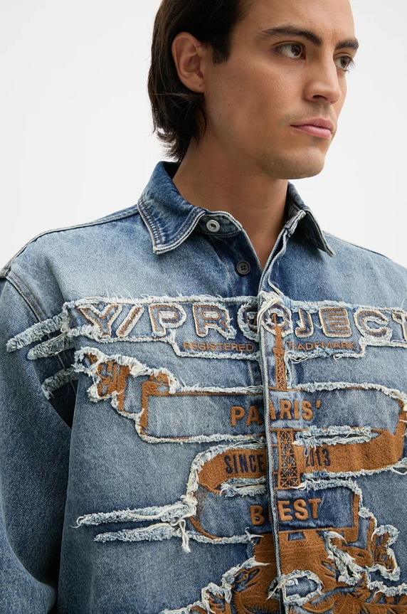 Y/Project camicia di jeans EVERGREEN PARIS' BEST PATCH DENIM SHIRT 207SI002 blu AA00