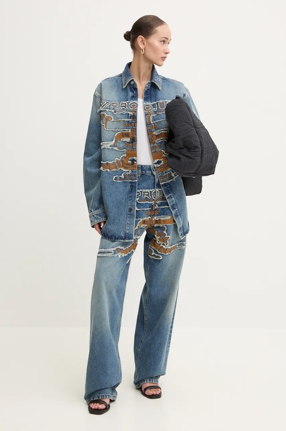 Y/Project camicia di jeans EVERGREEN PARIS' BEST PATCH DENIM SHIRT 207SI002 blu