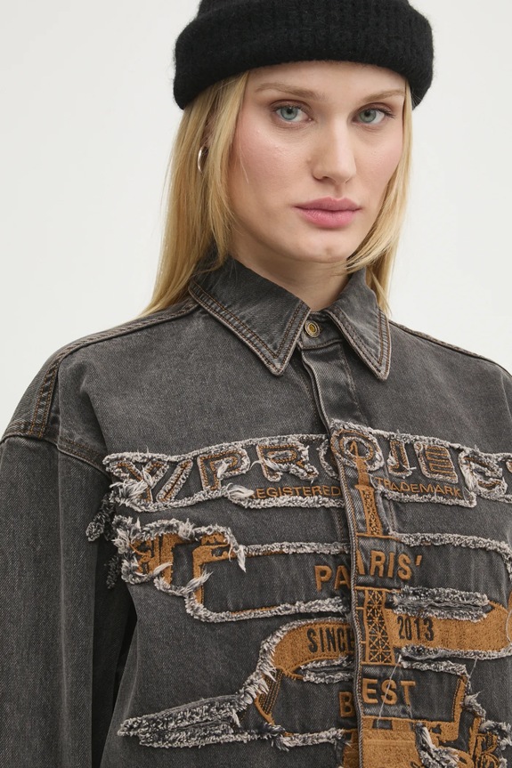 Rifľová košeľa Y/Project EVERGREEN PARIS' BEST PATCH DENIM SHIRT 207SI002