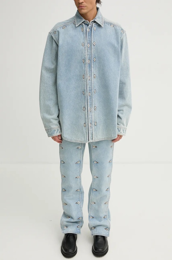 Traper jakna Y/Project EVERGREEN SNAP OFF DENIM SHIRT 207SI001 plava AA00