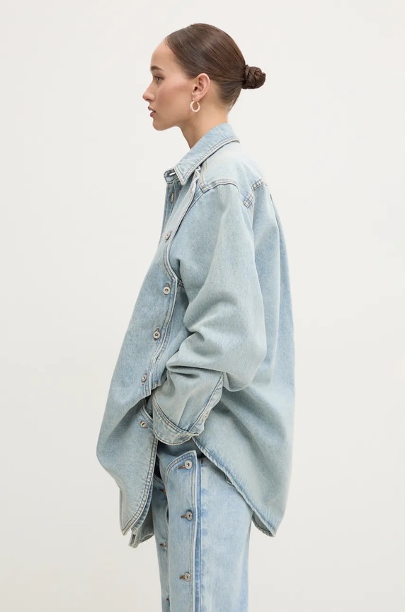 Odjeća Traper jakna Y/Project EVERGREEN SNAP OFF DENIM SHIRT 207SI001 plava