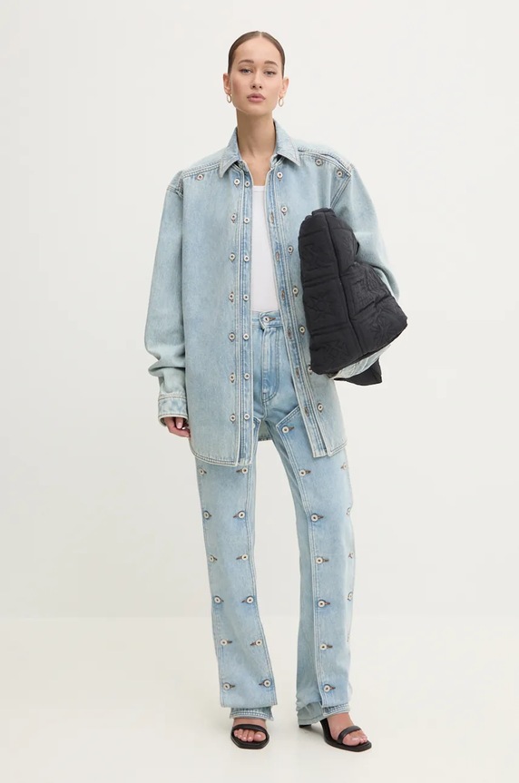 Traper jakna Y/Project EVERGREEN SNAP OFF DENIM SHIRT 207SI001 plava