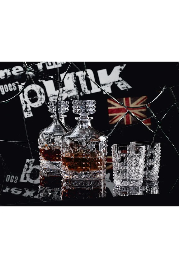 Καράφα ουίσκι με ποτήρια Nachtmann Punk Whiskey 750 / 348 ml 3-pack 99501 διαφανή AA00