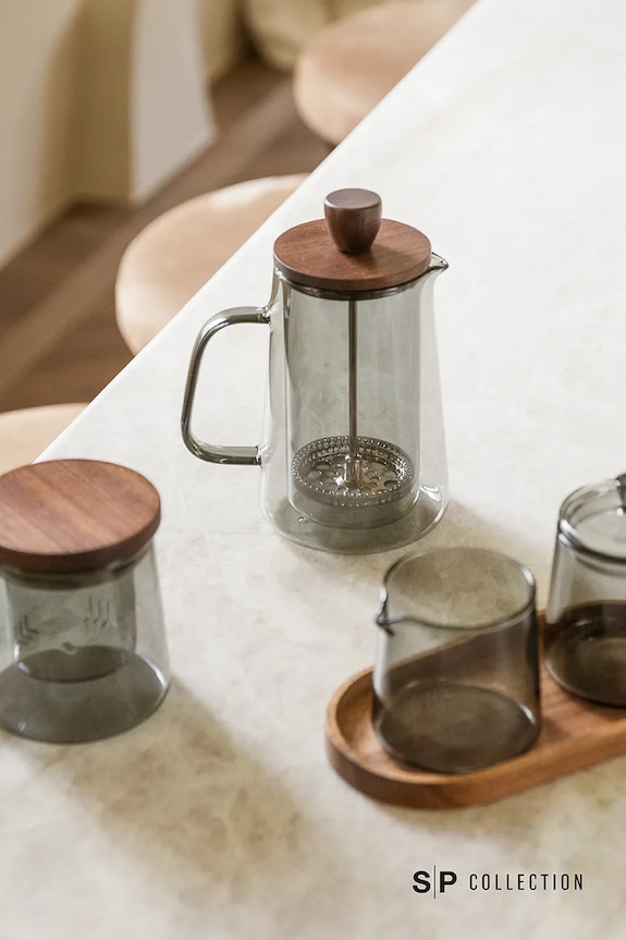 Kuchyňa a bar S|P Collection kanvica na kávu z farebného skla 350 ml 800203 sivá