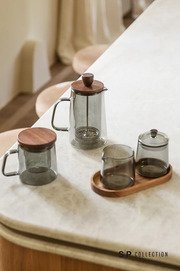 S|P Collection kanvica na kávu z farebného skla 350 ml sivá 800203