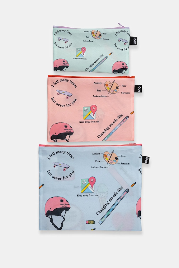 Akcesoria LOQI zestaw saszetek Giulia Hartz 3-pack Q.ZP.GH.PR multicolor