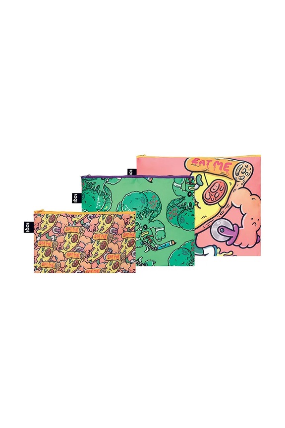 LOQI zestaw kosmetyczek Brosmind 3-pack multicolor Q.ZP.BR.ES