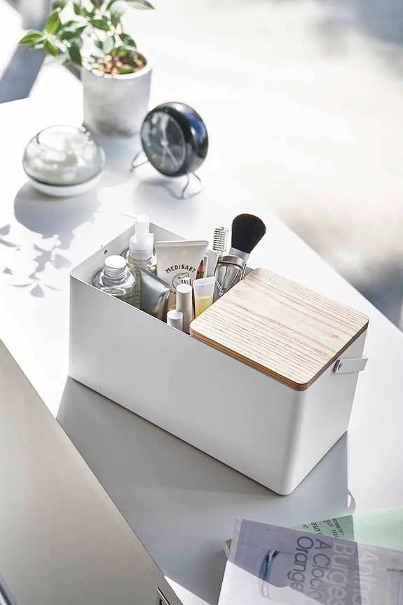 Home SPA Yamazaki pudełko na kosmetyki stalowe 31 x 15 x 15,7 cm 5453 biały