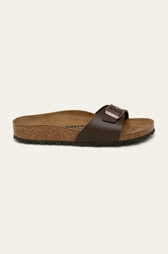 Birkenstock klapki Madrid imitacja skóry licowej brązowy 40393.Madrid
