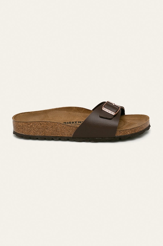Birkenstock klapki Madrid imitacja skóry licowej brązowy 40393.Madrid