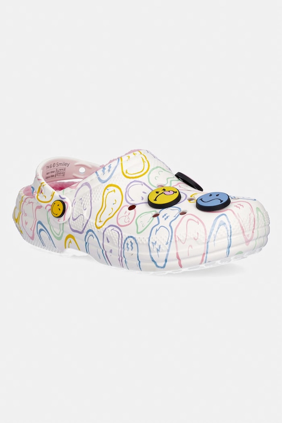 Crocs papuci Smiley Classic Lined Clog sintetic multicolor 211696.90H