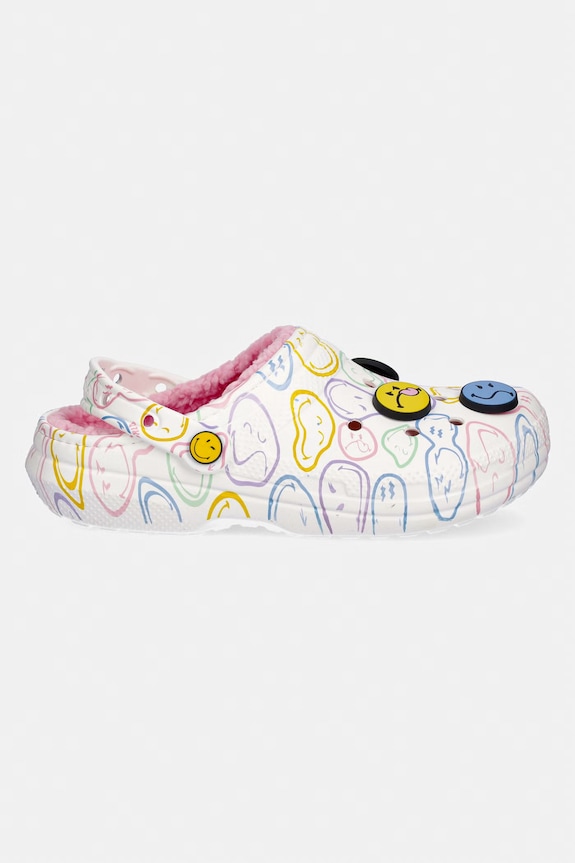 Crocs papuci Smiley Classic Lined Clog 211696.90H multicolor AA00