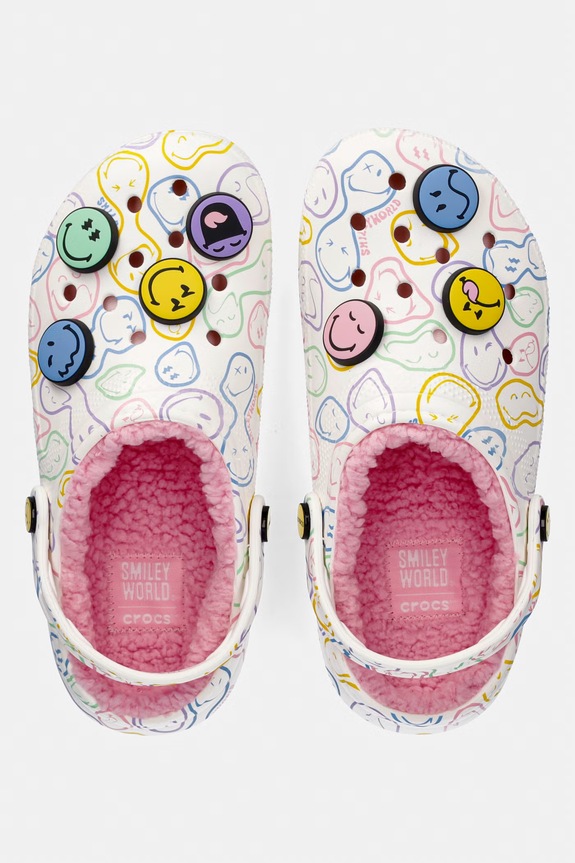 Crocs papuci Smiley Classic Lined Clog multicolor 211696.90H