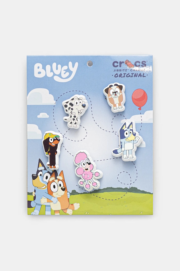 Crocs przypinki do obuwia Bluey 5Pck 5-pack Postacie z bajek biały 10014369.Bluey.5Pck
