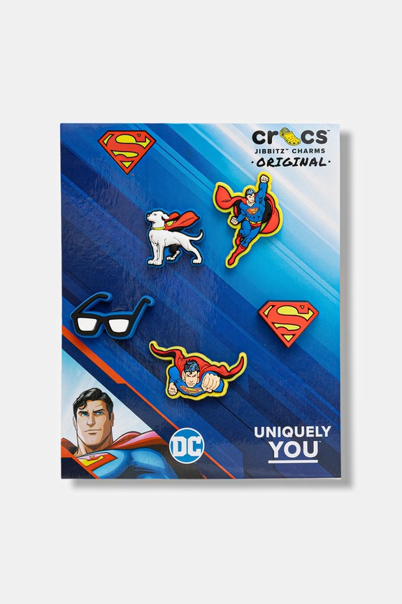 Připínačky na dětské boty Crocs Superman 5 Pck 5-pack Postavičky z pohádek vícebarevná 10014930.Superman.5.Pck