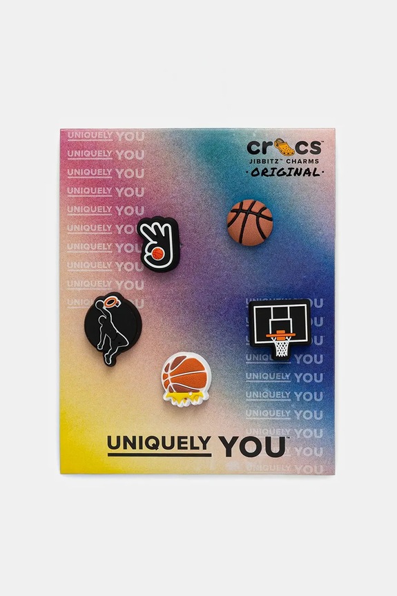 Детские значки для обуви Crocs Basketball Team 5 Pack 5 шт чёрный 10015037.Basketball.Tea