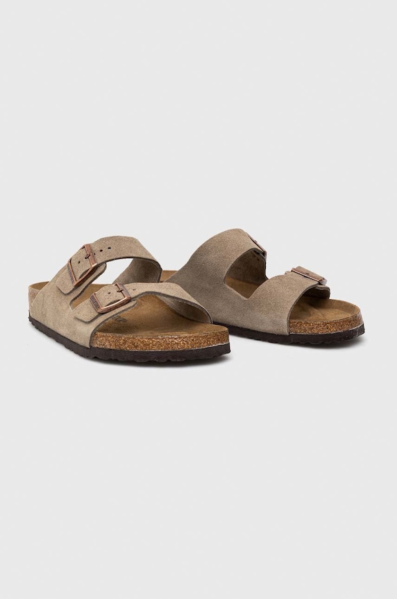 Birkenstock klapki zamszowe Arizona 51461 beżowy AA00
