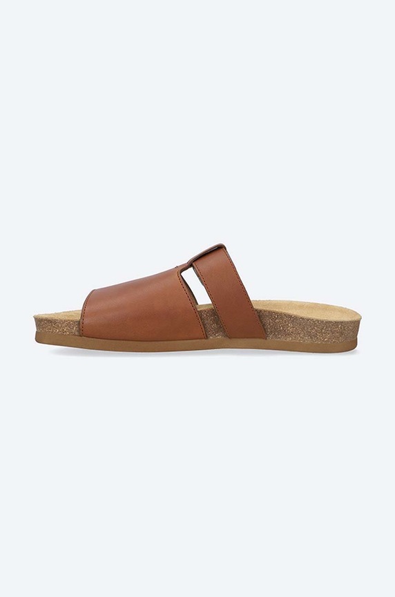 Shoes A.P.C. leather sliders Mules Gabriel PXBAA.H51044 brown