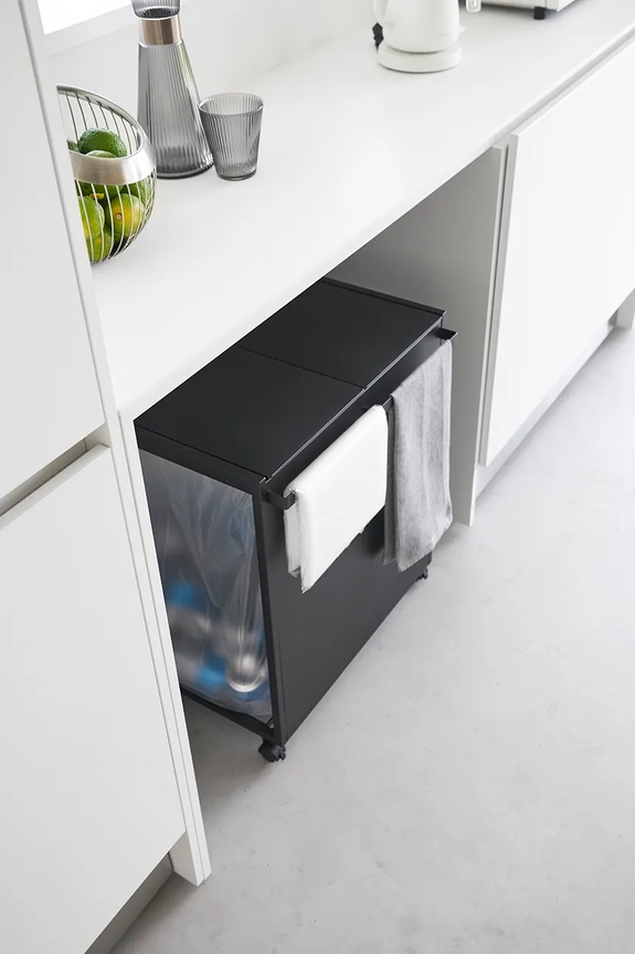 Kuhinja i bar Kanta za smeće s dvije komore Yamazaki Tower 1821 crna