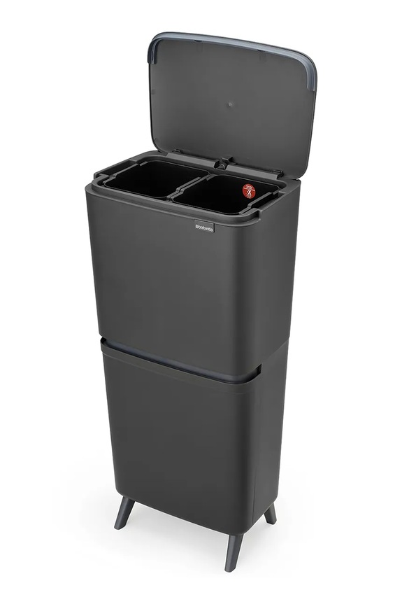 Brabantia kosz na śmieci z tworzywa sztucznego 10 + 10 + 25 l czarny 275043