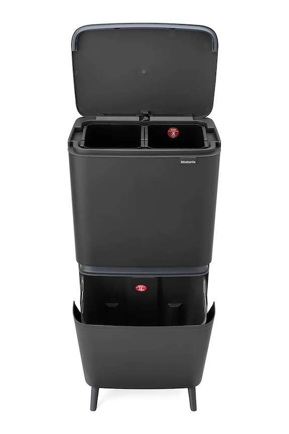 Brabantia kosz na śmieci z tworzywa sztucznego 10 + 10 + 25 l 275043 czarny