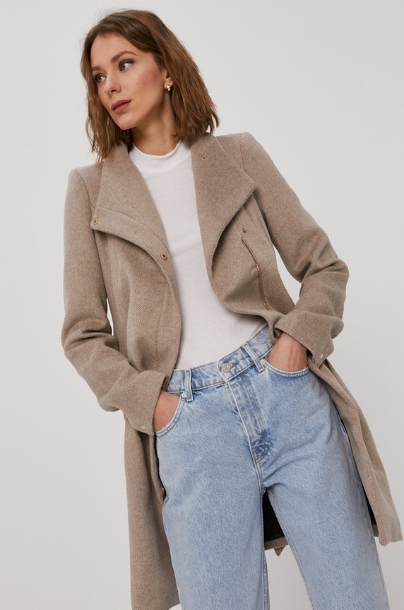 Vero Moda Płaszcz pozostałe beżowy 10237744