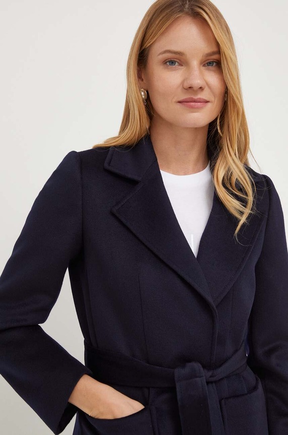 MAX&Co. płaszcz wełniany granatowy 40849923