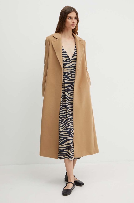 Μάλλινο παλτό MAX&Co. 2618011034200 μπεζ AA00