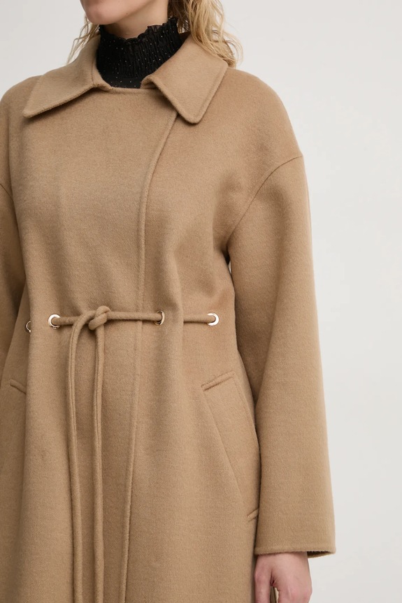 Μάλλινο παλτό BA&SH 1E22KATE καφέ