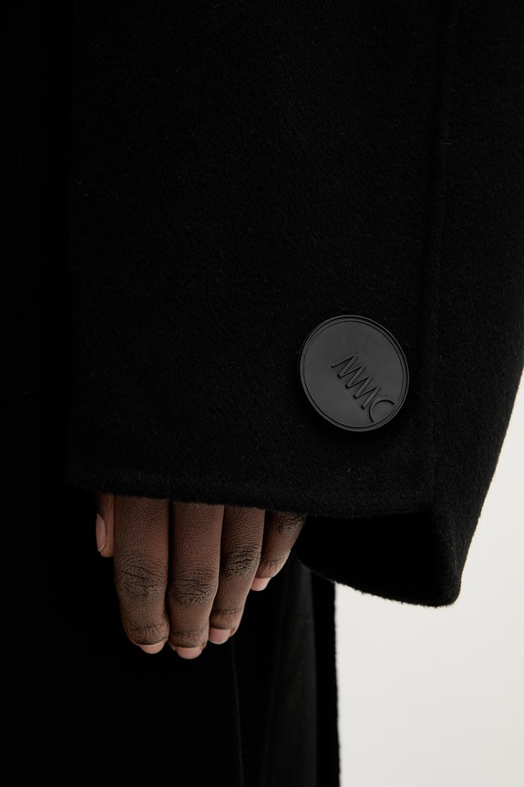 MMC STUDIO palton elegant de damă din lână VESPERE.COAT negru