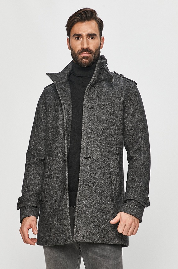 Selected Homme - Płaszcz szary 16075847