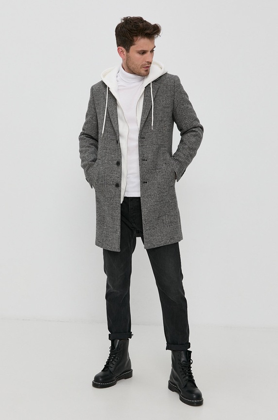 Jack & Jones płaszcz 12171374.LightGreyM szary AA00