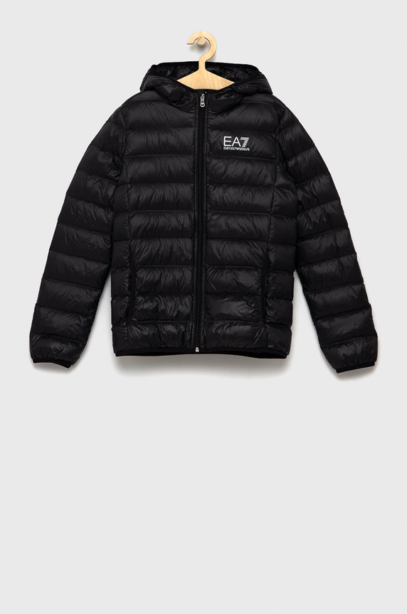 Dětská péřová bunda EA7 Emporio Armani s podšívkou černá 8NBB34.BN29Z