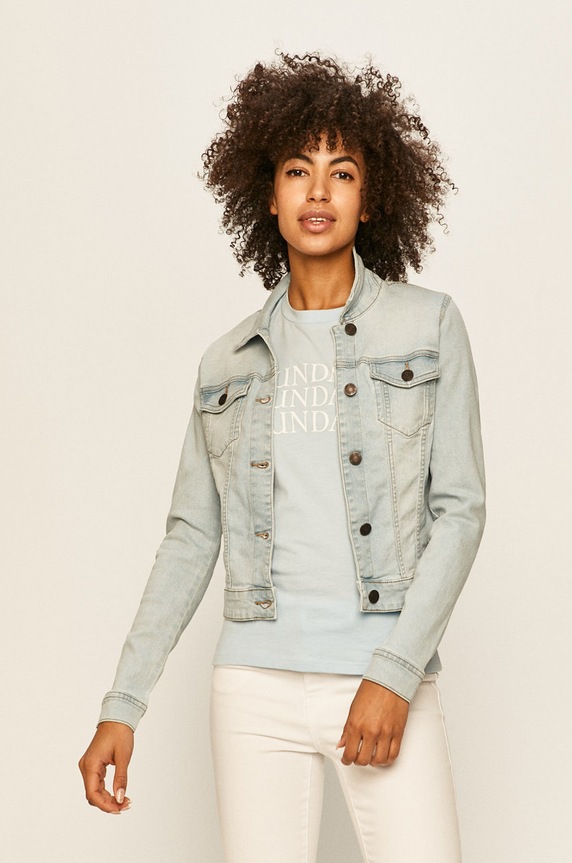 Noisy May - Kurtka jeansowa bez podszewki niebieski 27011268