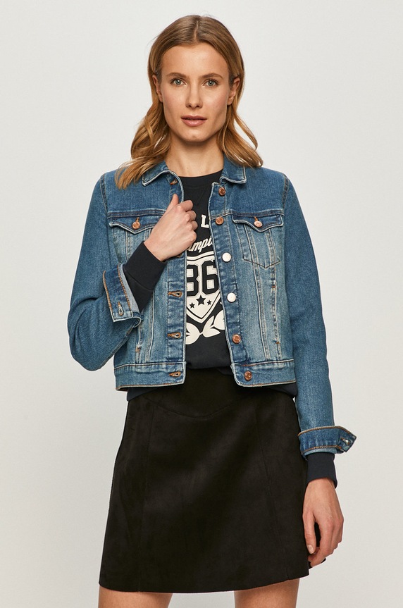 Vero Moda - Rifľová bunda bez kapucne modrá 10240482
