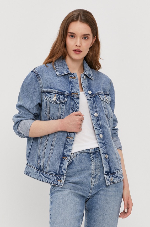 Vero Moda Kurtka jeansowa bez kaptura niebieski 10226052