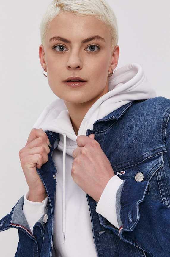 Rifľová bunda Tommy Jeans DW0DW09219.NOS tmavomodrá